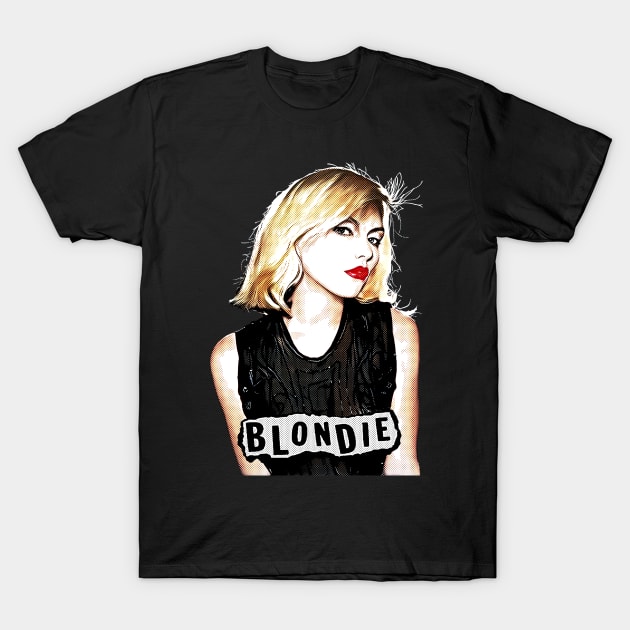 Blondie Rare Photo Vintage Halftone T-Shirt by Mr.FansArt